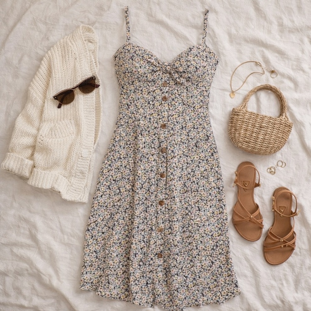 Floral Peep Hole Maxi Dress